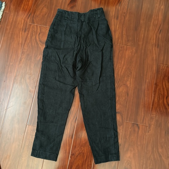 Vintage Ann Taylor 100% Linen Black trouser size S - Picture 4 of 7